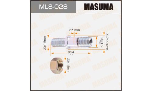 Шпилька колесная Masuma MLS-028, для грузовиков Mitsubishi Fuso, M22x1.5(R), M20x1.5(L), длина 86.7мм