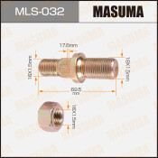Шпилька колесная Masuma MLS-032, для грузовиков Nissan, M16x1.5(R), M18x1.5(R), длина 69мм