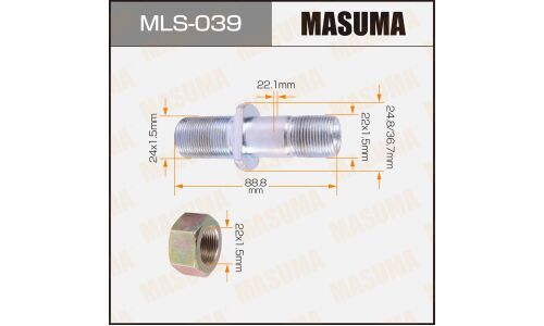 Шпилька колесная Masuma MLS-039, для грузовиков Isuzu, M22x1.5(R), M24x1.5(L), длина 89мм