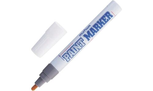 Маркер эмалевый Munhwa Paint Marker, серебристый, перманентный, для различных поверхностей, 4мм