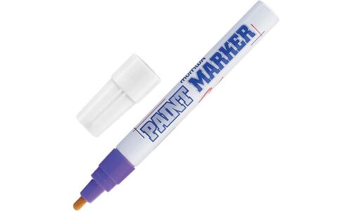 Маркер эмалевый Munhwa Paint Marker, фиолетовый, перманентный, для различных поверхностей, 4мм