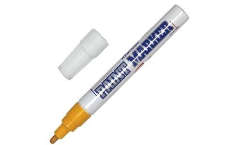 Маркер эмалевый Munhwa Paint Marker, жёлтый, перманентный, для различных поверхностей, 4мм