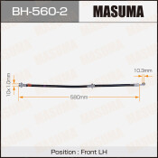 Шланг тормозной Masuma для Nissan Cube / Tiida, передний, левый, арт. bh-560-2 Шланг тормозной Masuma для Nissan Cube / Tiida, передний, левый, арт. bh-560-2
