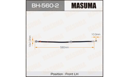 Шланг тормозной Masuma для Nissan Cube / Tiida, передний, левый, арт. bh-560-2