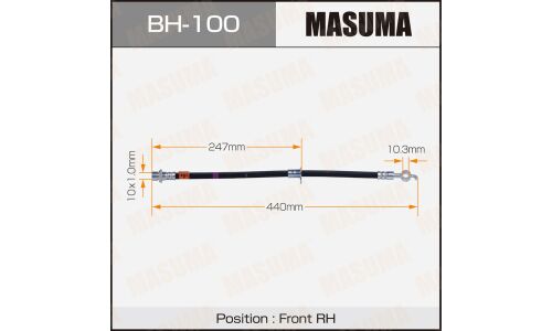 Шланг тормозной Masuma для Toyota LiteAce / TownAce, передний, правый, арт. bh-100
