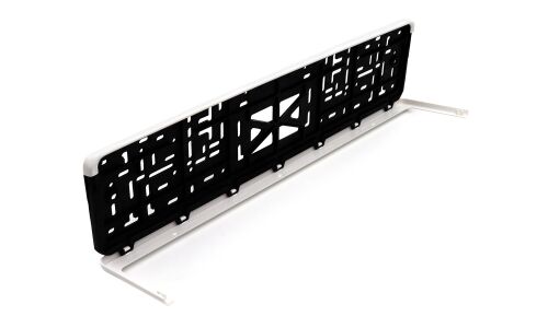 Рамка номерного знака Дельта ПРО для автомобиля, прямоугольная, пластиковая, белая, с защелкой (книжка)