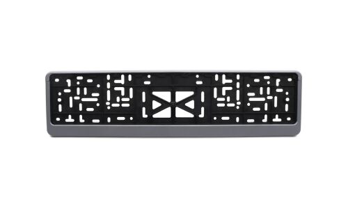 Рамка номерного знака Дельта ПРО для автомобиля, прямоугольная, пластиковая, серая, с защелкой (книжка)