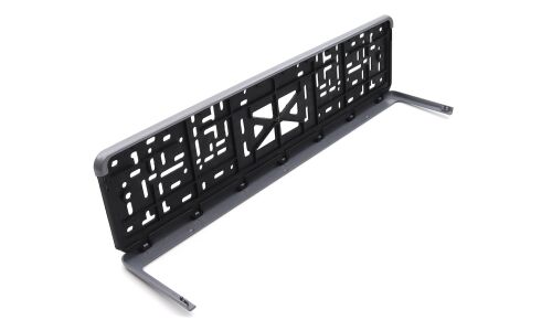 Рамка номерного знака Дельта ПРО для автомобиля, прямоугольная, пластиковая, серая, с защелкой (книжка)