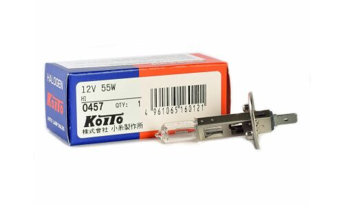 Лампа галогенная Koito Halogen H1 (P14.5s, T8), 12В, 55Вт, 3000К, 1 шт, арт. 0457