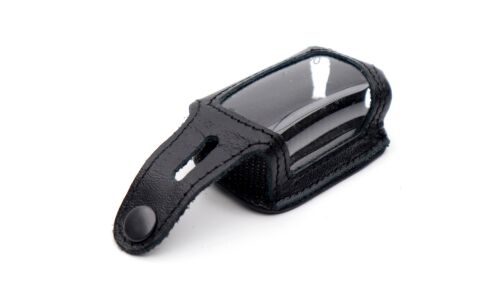 Чехол на брелок сигнализации Tomahawk 7010/9000/9010/9020/9030 кожаный черного цвета