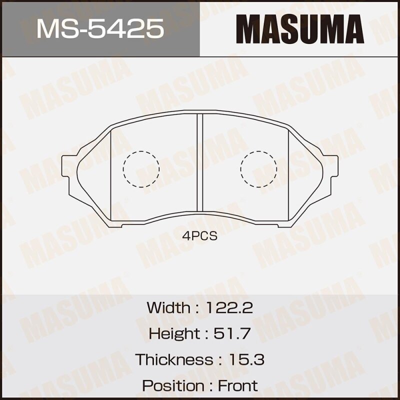 

Колодки тормозные Masuma дисковые, арт. MS-5425