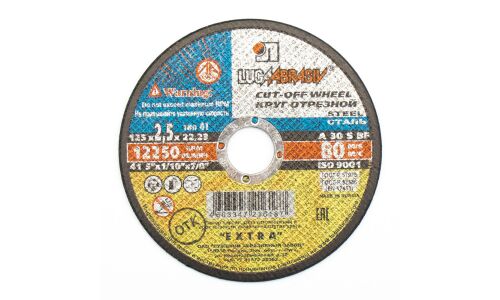 Круг отрезной Luga Abrasiv Extra Cut-Off Wheel, для стали, (41, 125x2.5x22.23мм, A, 30, S, BF, 80м/с), 12250об/мин, арт. 73657