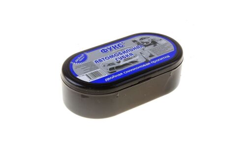 Губка Фукс, для полировки салона, поролон с силиконовой пропиткой, 110x50мм, белая