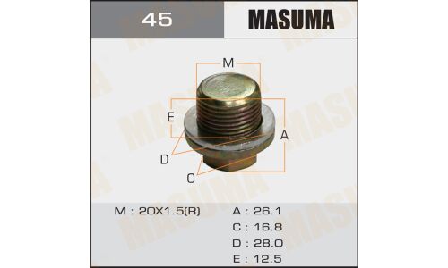 Болт маслосливной Masuma, для Honda, M20х1.5(R), арт. 45