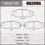 Колодки тормозные дисковые Masuma передние, комплект на ось (4 шт), арт. MS-2105