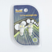 Лампа светодиод б/ц Маяк 12v T10 w2.1x9.5d 5SMD, белый, (уп. 2шт.)