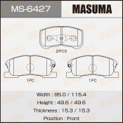 Колодки тормозные дисковые Masuma передние, комплект на ось (4 шт), арт. MS-6427