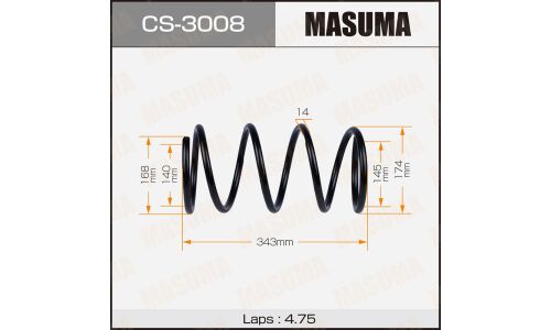 Пружина подвески Masuma, передняя, арт. CS-3008