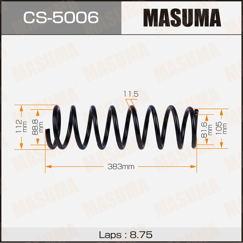 

Пружина подвески Masuma, задняя, арт. CS-5006