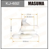 Клипса крепёжная бампера Masuma, для Toyota, арт. KJ-482