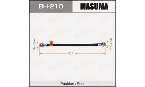 Шланг тормозной Masuma для Nissan AD / Wingroad / Prairie / Avenir, задний, арт. bh-210