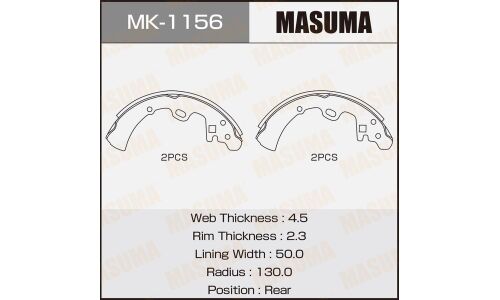 Колодки тормозные Masuma барабанные, арт. MK-1156
