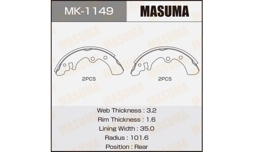 Колодки барабанные "Masuma" R------N