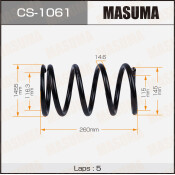 Пружина подвески Masuma, задняя, арт. CS-1061