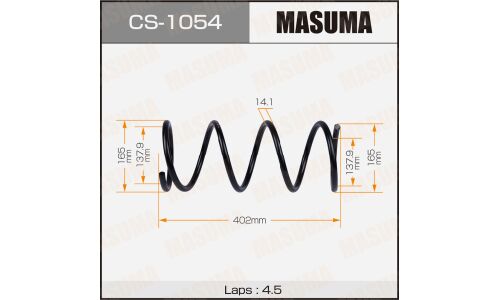 Пружина подвески Masuma, передняя, арт. CS-1054