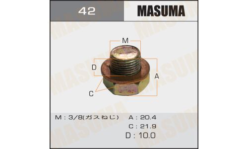 Болт маслосливной Masuma, для Nissan, 3/8, арт. 42