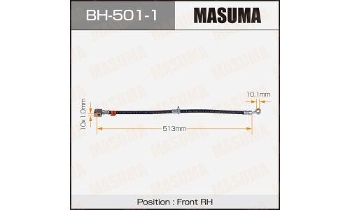 Шланг тормозной Masuma для Honda Fit, передний, правый, арт. bh-501-1