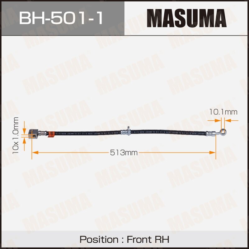 

Шланг тормозной "Masuma" H- /front/ Fit GD1, GD2 RH