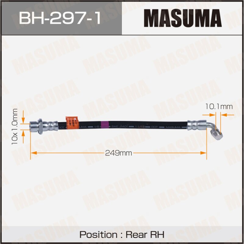 

Шланг тормозной "Masuma" T- /rear/ Land Cruiser Prado ##J12# RH