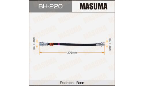 Шланг тормозной Masuma для Toyota Land Cruiser Prado, задний, арт. bh-220