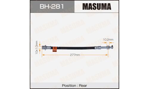 Шланг тормозной Masuma для Toyota Corolla, задний, арт. bh-281