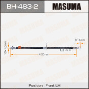 Шланг тормозной Masuma для Honda Capa / Logo, передний, левый, арт. bh-483-2 Шланг тормозной Masuma для Honda Capa / Logo, передний, левый, арт. bh-483-2