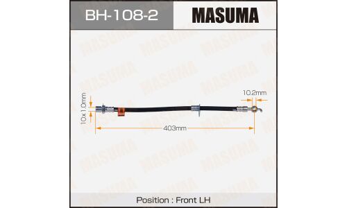 Шланг тормозной Masuma для Toyota LiteAce / TownAce, передний, левый, арт. bh-108-2