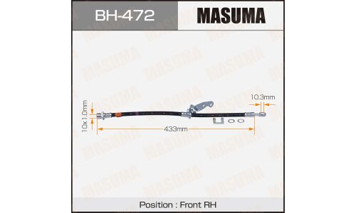 Шланг тормозной Masuma для Honda CR-V, передний, правый, арт. bh-472