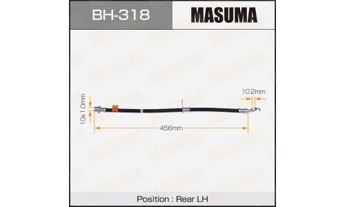 Шланг тормозной Masuma для Toyota Corona / Carina / Caldina, задний, левый, арт. bh-318