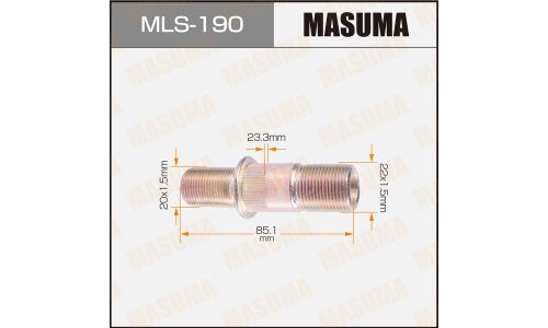 Шпилька колесная Masuma MLS-190, для Isuzu, M22x1.5(R), M20x1.5(R), длина 84.4мм