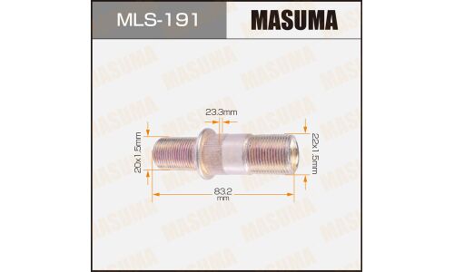 Шпилька колесная Masuma MLS-191, для Isuzu, M22x1.5(R), M20x1.5(L), длина 84.5мм