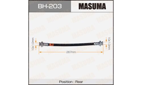 Шланг тормозной Masuma для Nissan Vanette, задний, арт. bh-203