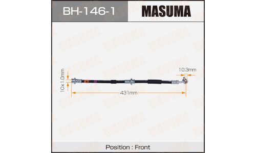 Шланг тормозной Masuma для Nissan Bluebird / Primera, передний, правый, арт. bh-146-1
