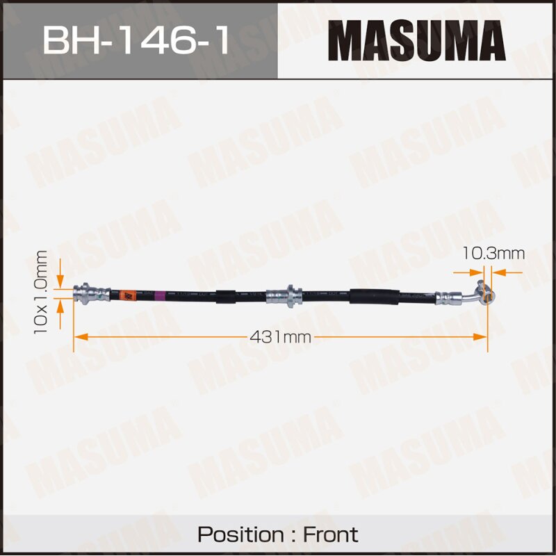 

Шланг тормозной "Masuma" N- /front/ Bluebird U14, Primera P10#, P11# RH
