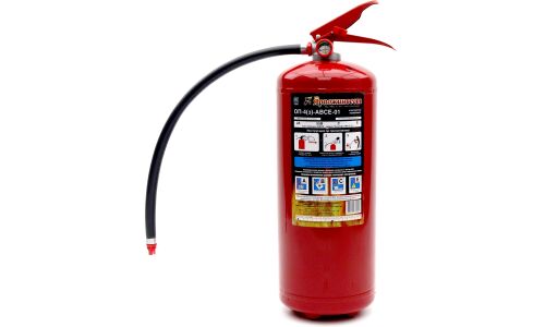 Огнетушитель порошковый ОП-4(з), класс пожара ABCE, с манометром и шлангом, масса заряда 4кг