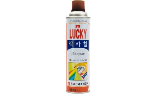 Краска аэрозольная Lucky, многоцелевая нитроэмаль, коричневая, цветовой код RAL 8019, баллон 530мл, арт. LC-313