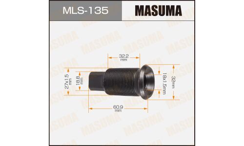 Футорка колесная Masuma MLS-135, для Isuzu, M27x1.5(R), M18x1.5(R), длина 60.9мм, под ключ 19мм, 1 шт