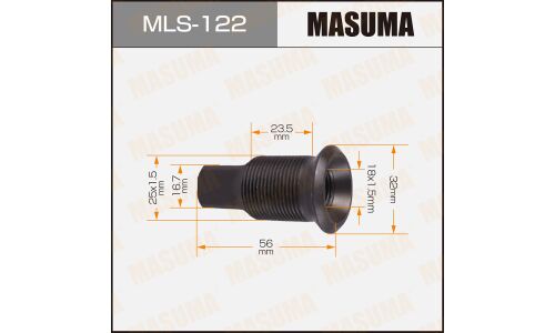 Футорка колесная Masuma MLS-122, для Nissan, M25x1.5(R), M18x1.5(R), длина 56мм, под ключ 17мм, 1 шт