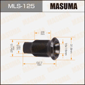 Футорка колесная Masuma MLS-125, для Nissan, M25x1.5(L), M16x1.5(L), длина 50.7мм, под ключ 17мм, 1 шт