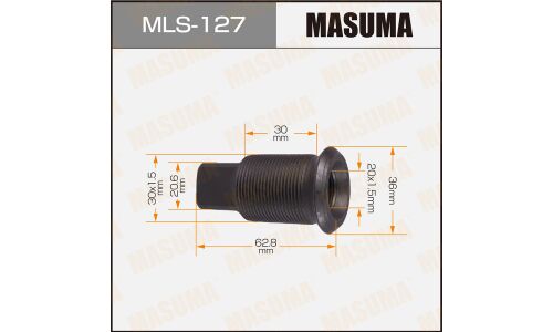 Футорка колесная Masuma MLS-127, для грузовиков Mitsubishi Fuso, M30x1.5(R), M30x1.5(R), длина 62.8мм, под ключ 21мм, 1 шт